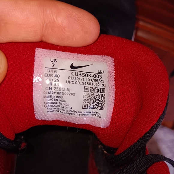 Nike Shoes Mens 7 Fly By Mid 2 Black Gym Red Basketball Sneakers - Picture 3 of 6